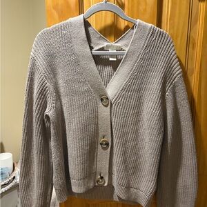 H&M Taupe Button-Up Cardigan
